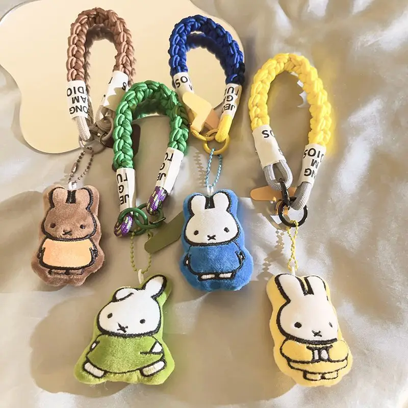 Nuova fibbia della cassa del telefono della bambola del coniglio Miffy Kawaii adatta per la chiave della fotocamera dello zaino Decorazione del pendente sveglio Giocattoli per bambini