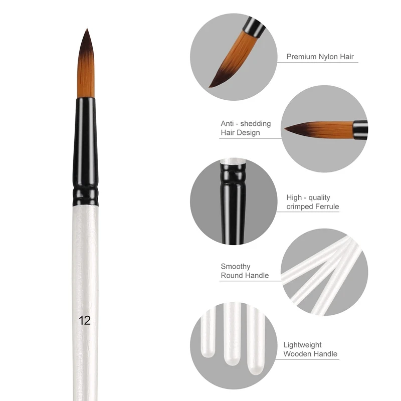 ชุดพู่กันระบายสีอะคริลิคพู่กันระบายสีศิลปินสำหรับวาดภาพสีน้ำมันสีน้ำอะคริลิก