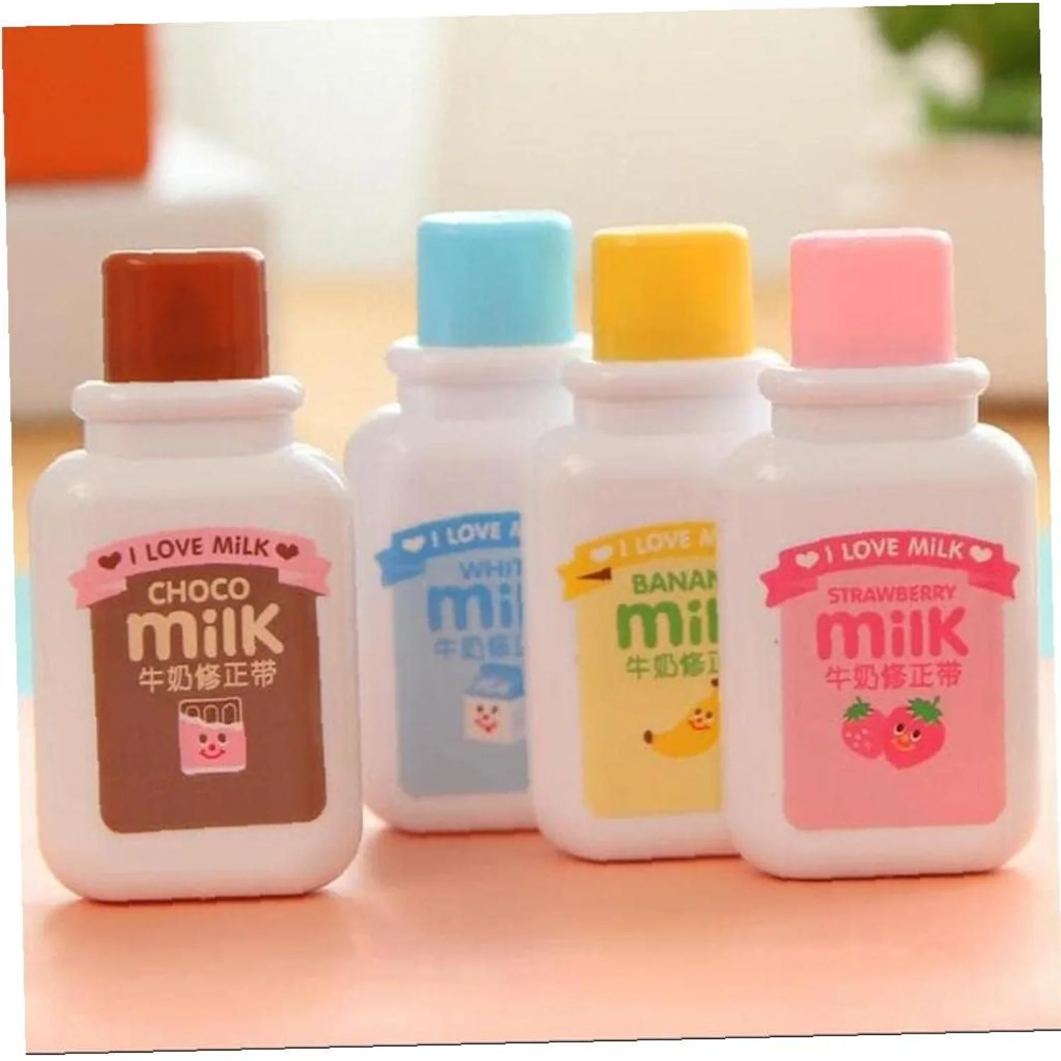 قطعتان من شريط تصحيح الحليب اللطيف للطلاب والمكتب والمدرسة وألوان الكتابة الصحيحة