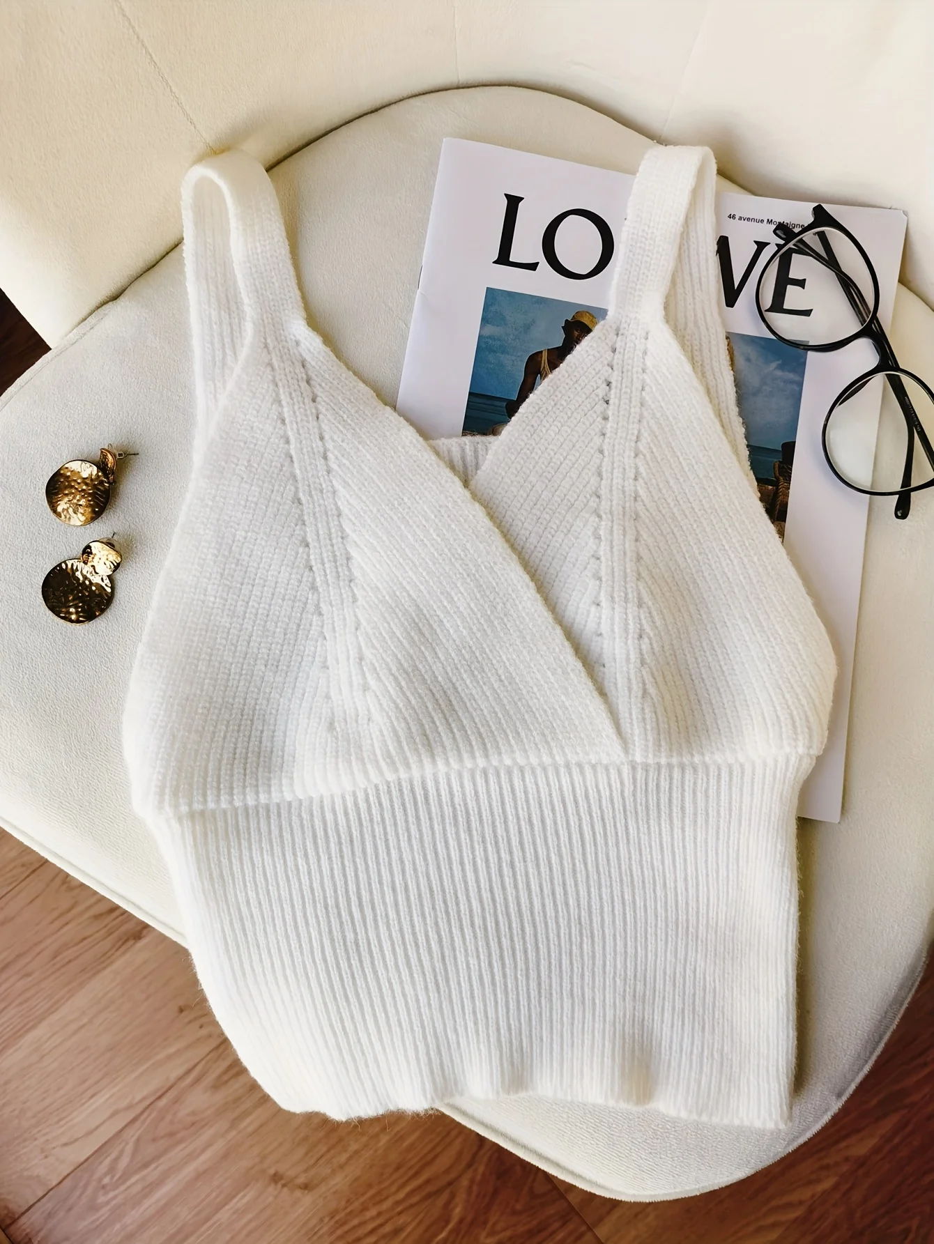 2024 neue elastische solide V-Ausschnitt Strick Tank Top lässig Sommer ärmellose Top Sxy Damen bekleidung Y2k Top Croptops