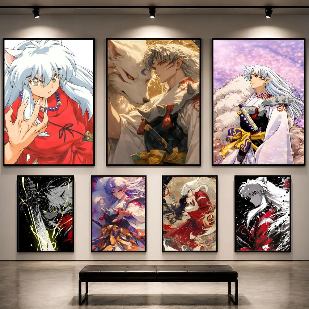 Anime Inuyasha Kagome Sesshomaru Poster Pop Wall Art PP Decorative Water-Resistant Print Apartment Dorm Office Room Decor Gift
