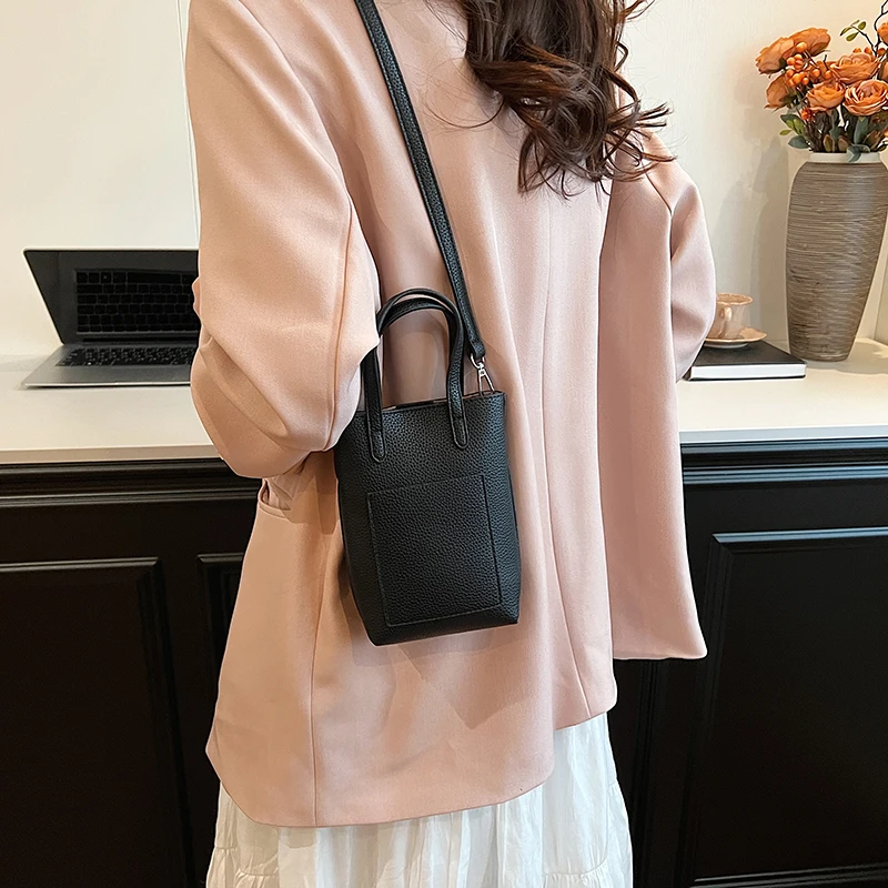 Cute Mini Crossbody Bags for Women 2024 Solid Color Designer Fashion Handbags and Purses PU Leather Simple Shoulder Bag