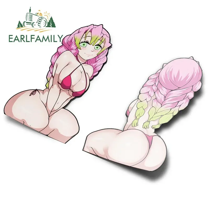 EARLFAMILY 13cm for Mitsuri Butt Back Front Sexy Car Stickers Sunscreen Creative Decals Fashionable Laptop Bumper Decor Kawaii