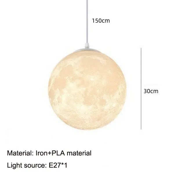 Nordic 3D Printed Lunar Chandelier Modern Minimalist Children's Room Dining Room Bedroom Balcony Personalized Planet Chandelier