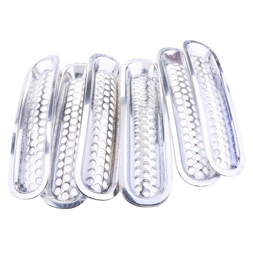 

7 Pieces Chrome Grille Mesh Inserts Cover Replacement for Jeep Wrangler JK 2007-2016