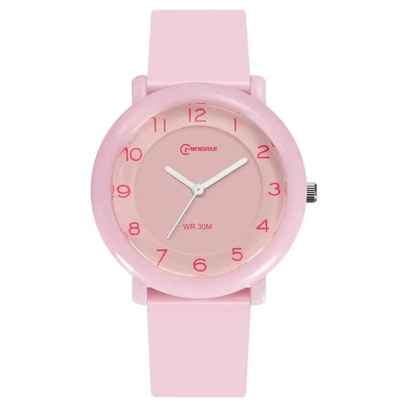 Unisex Children's Student Quartz Watch Simple and Comfortable Campus Exam Waterproof Women's Fashion Quartz Wristwatches