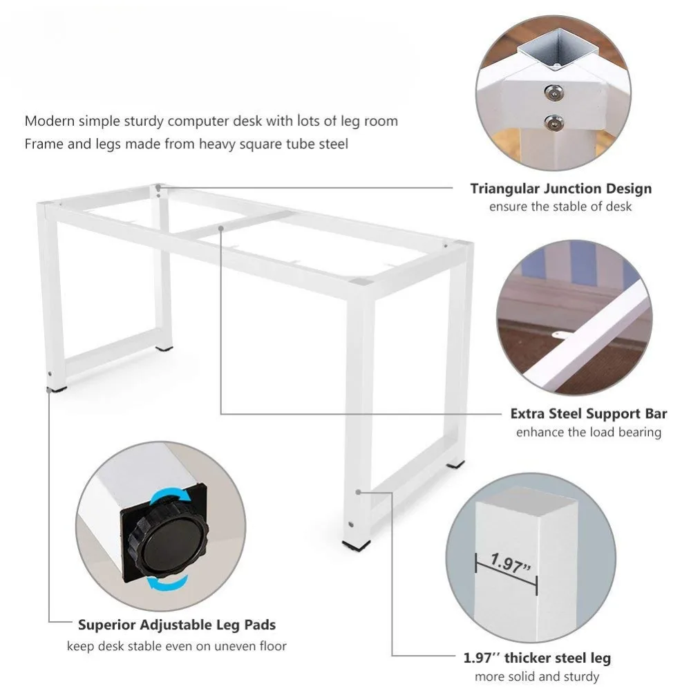 Grande Mesa Do Computador De Escritório, Mesa De Estudo, Mesa De Escrita, Estação De Trabalho Para Home Office, 63"