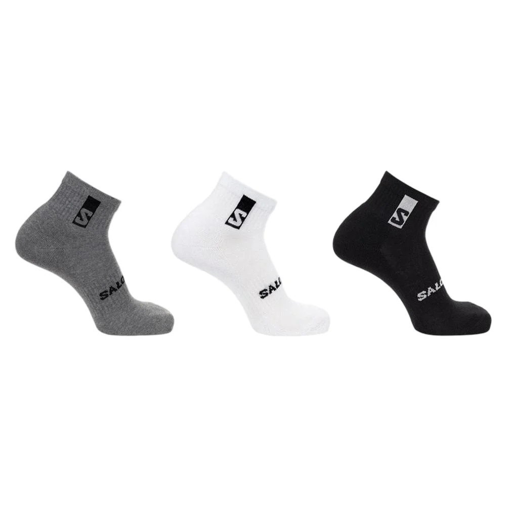 

SALOMON EVERYDAY ANKLE Solid-Color Sports Socks: Comfortable, Breathable, Soft, with Logo - Unisex 3-Pack LC2086700