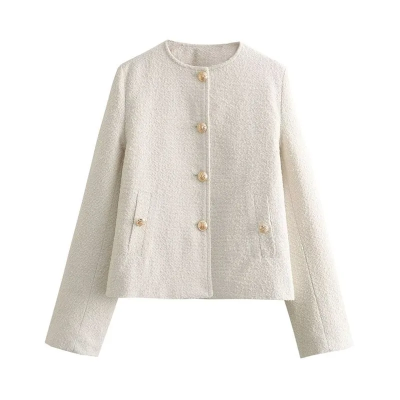 Spring Autumn Popular Women's Clothing Cross-border Ins Style Autumn New Product Temperament Gentle Texture Short Fashion Coat