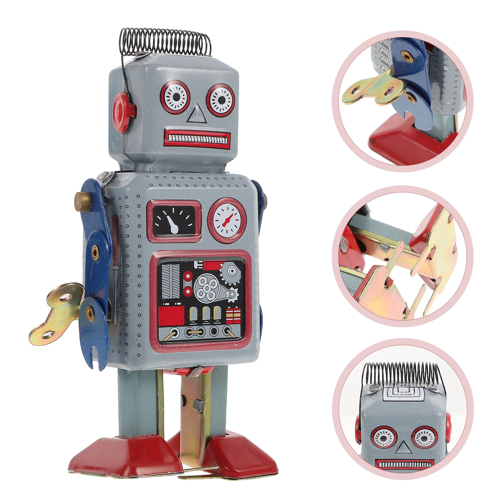 

Colored Tinplate Robot Clockwork Playthings Winding Toy Decorative Toys Classical Kids Toddler Crafts