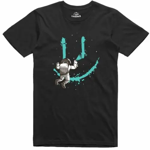 Astronaute Graffiti Spaceman T-shirt en coton coupe régulière