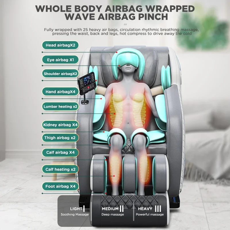 electric luxury Professional 4D Rocking Shiatsu L Shape Zero Gravity full Body Massage Chair