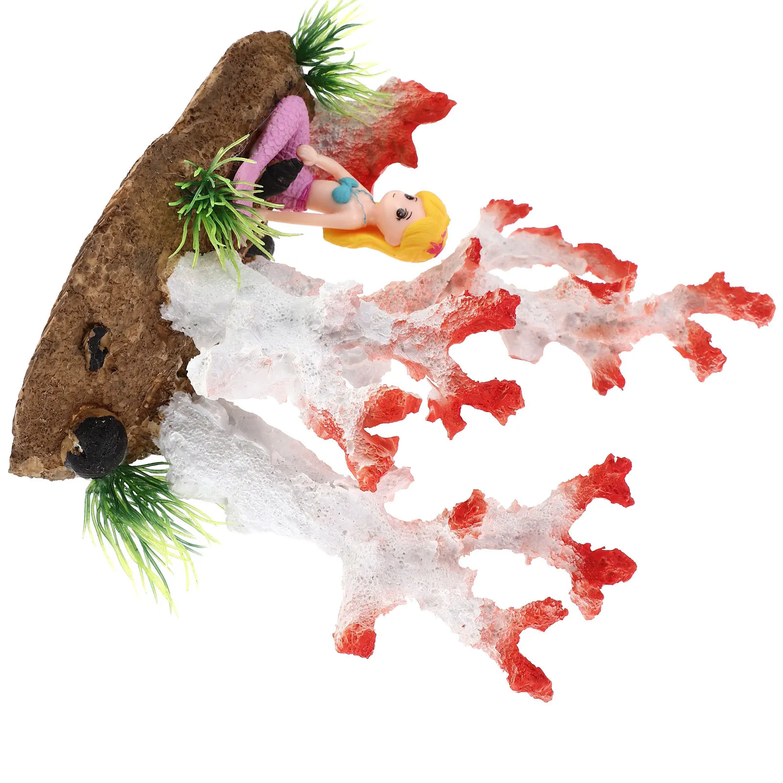 

Mermaid Coral Statue Simulation Reef Decoration for Aquarium Fish Tank Underwater Landscaping Decor Unique Office Home Gift