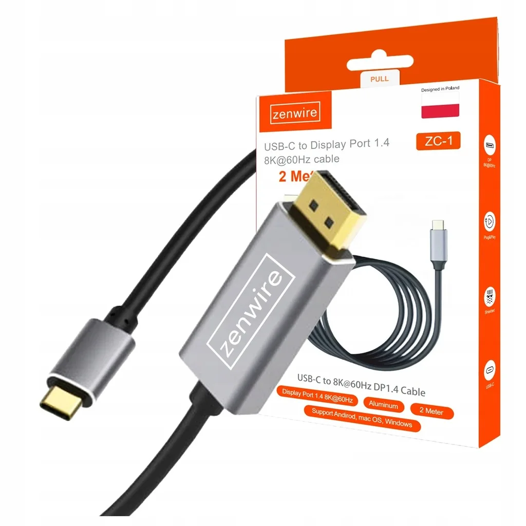 USB-C-KABEL DisplayPort 8K 5K 4K Display Port MACBOOK Thunderbolt 3.0 /4.0 240Hz Zenwire ZC-1