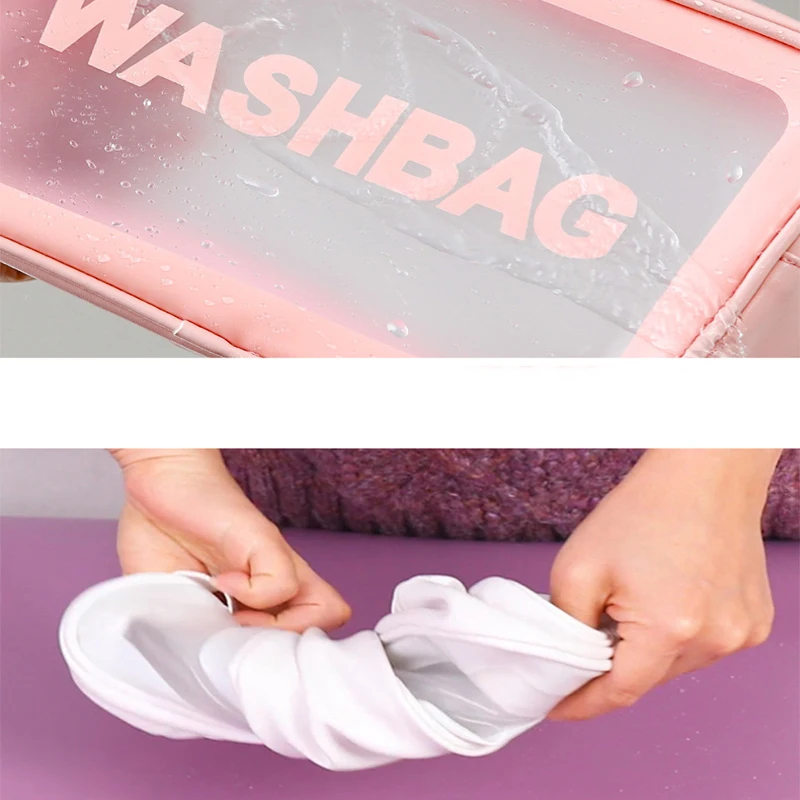 New Portable Makeup Bag Large Capacity Portable Travel Storage Toiletry Bag Waterproof Transparent Cosmetics Storage Bag