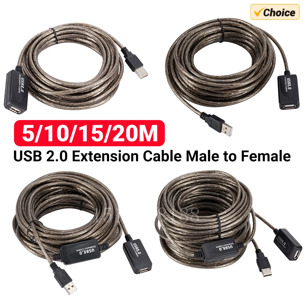 

Кабель-удлинитель USB 2.0 (5/10/15/20 м) высокоскоростной, активный ретранслятор, для беспроводных сетевых карт, USB-адаптер
