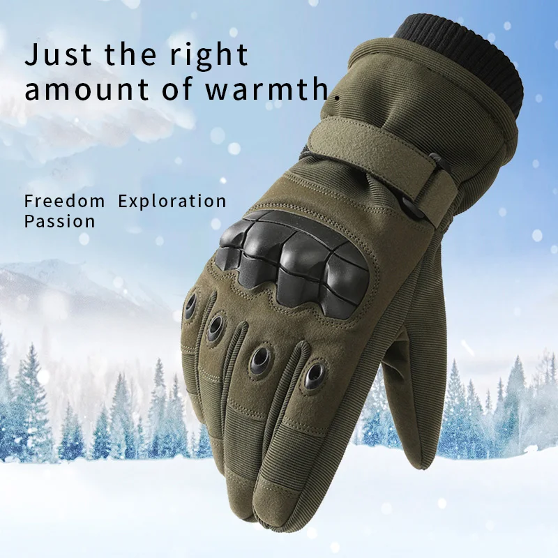 Full Finger Winter Warm Tactical Gloves Combat Touch Screen Thermal Gloves Outdoor Skiing Hunting Protective Gloves Men