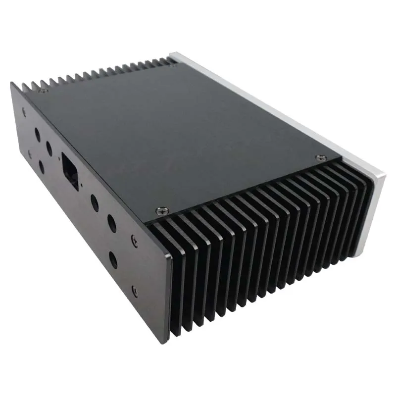 2607 All Aluminum Shell Power Amplifier Chassis Short Body Dual Cooling Power Amplifier Chassis（260*70*166）DIY Case Shll