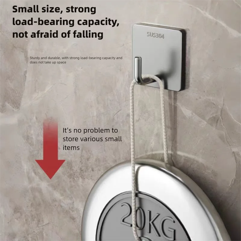 Heavy-Duty Stainless Steel Adhesive Towel Hook - Sticky Hanging Storage Holder for Bathroom & Kitchen Organization