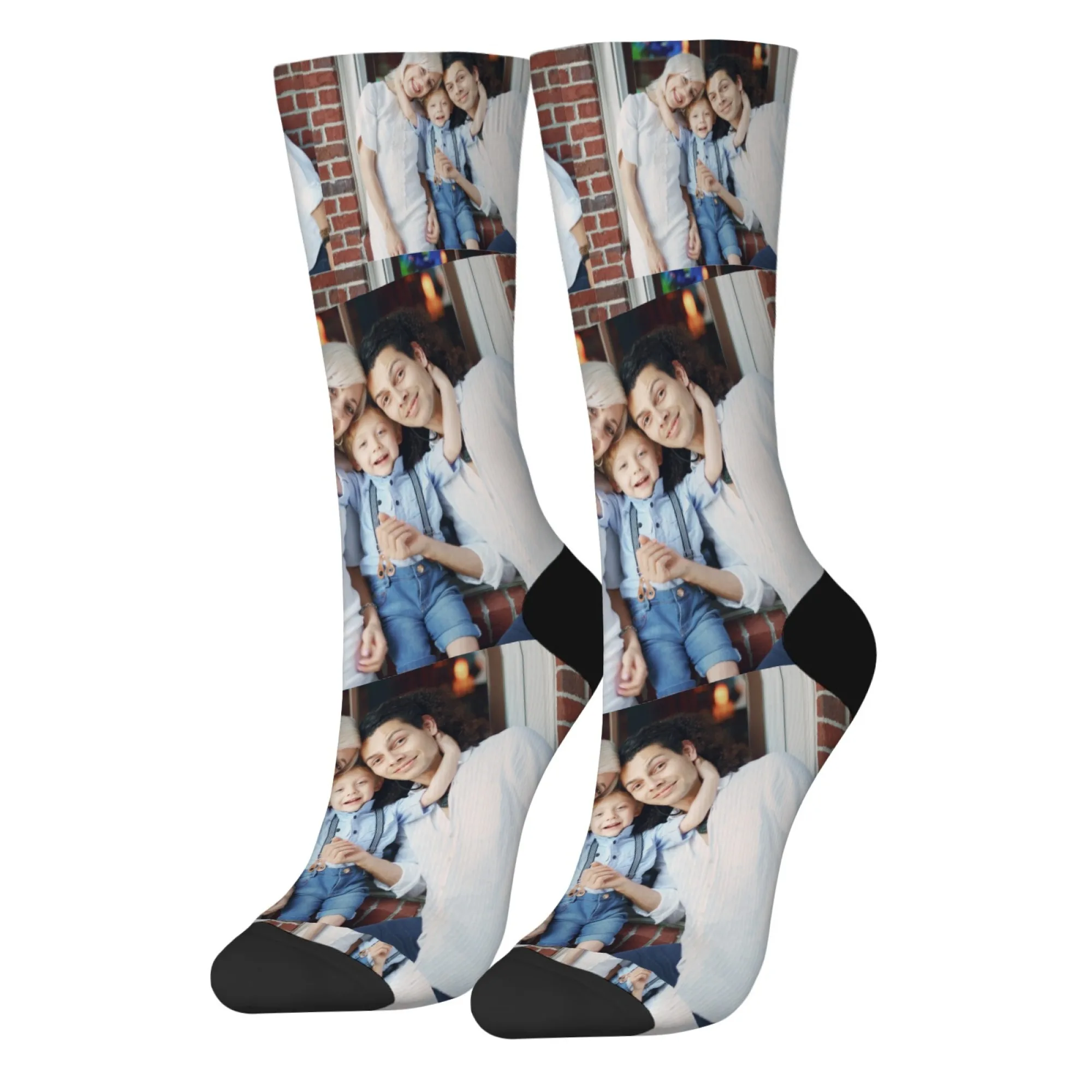 Custom Family Photo Socks Personalized Family Portrait Print for Daily Wearing Special Carrier To Recall Warm Family Moments