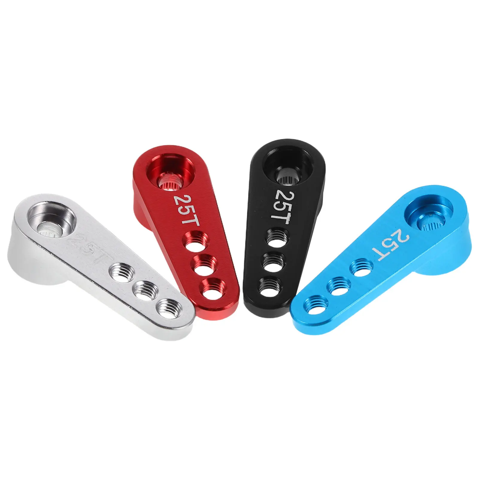 4Pcs 25T Aluminum Alloy Rc Steering Arm Horn Precision Responsive Offroad Crawler Upgrade Replacement Part for DIY Rc Vehicle