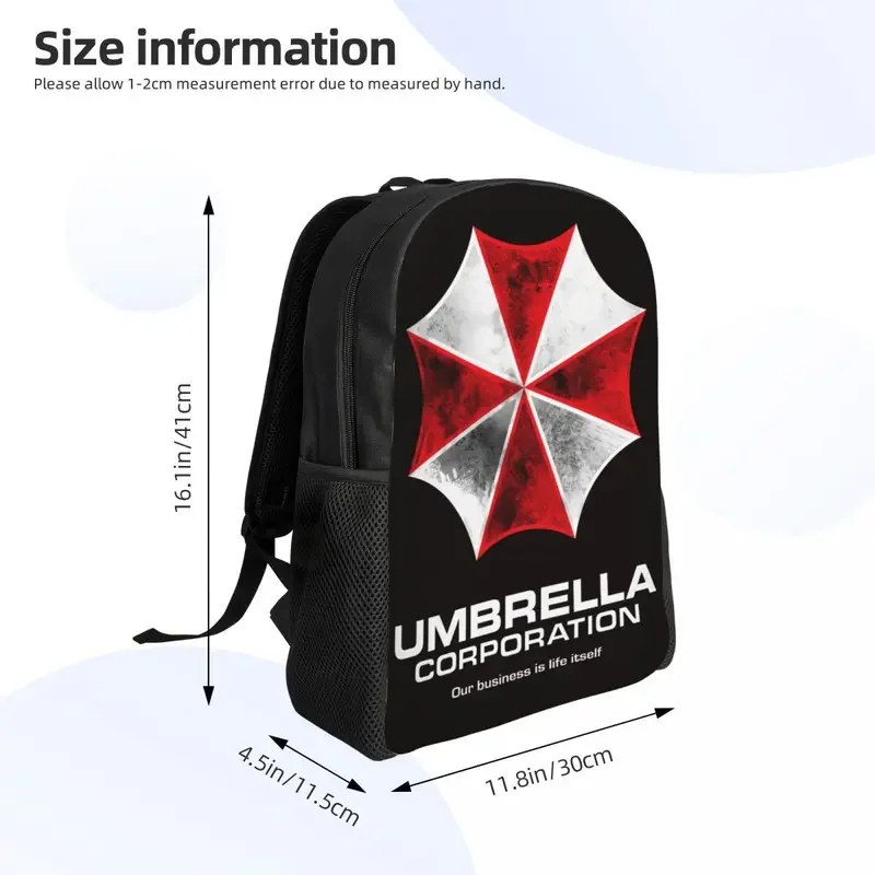 Custom Umbrella Corporation Mochilas para meninos e meninas, videogame, escola, faculdade, bolsas de viagem, homens, mulheres Bookbag, Fits 15 "Laptop