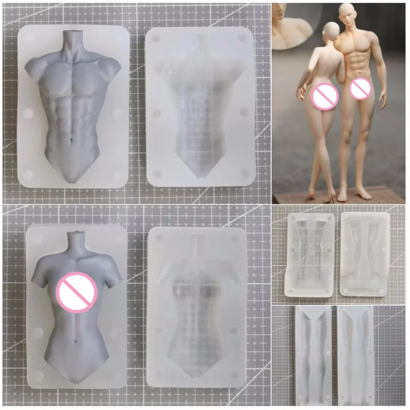 Polymer Clay Nine-head Body Proportional Male/female Body Silicone Mold Fondant/resin Clay DIY Doll Sculpture Modeling Tool