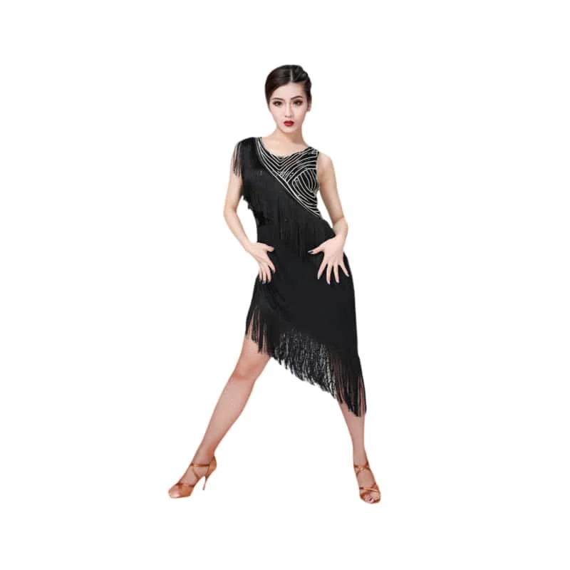 

Latin Dance Dress women Tassel Professional Competition Leotard Suit Ballroom Custome Performance Tango Cha-cha Dancewear