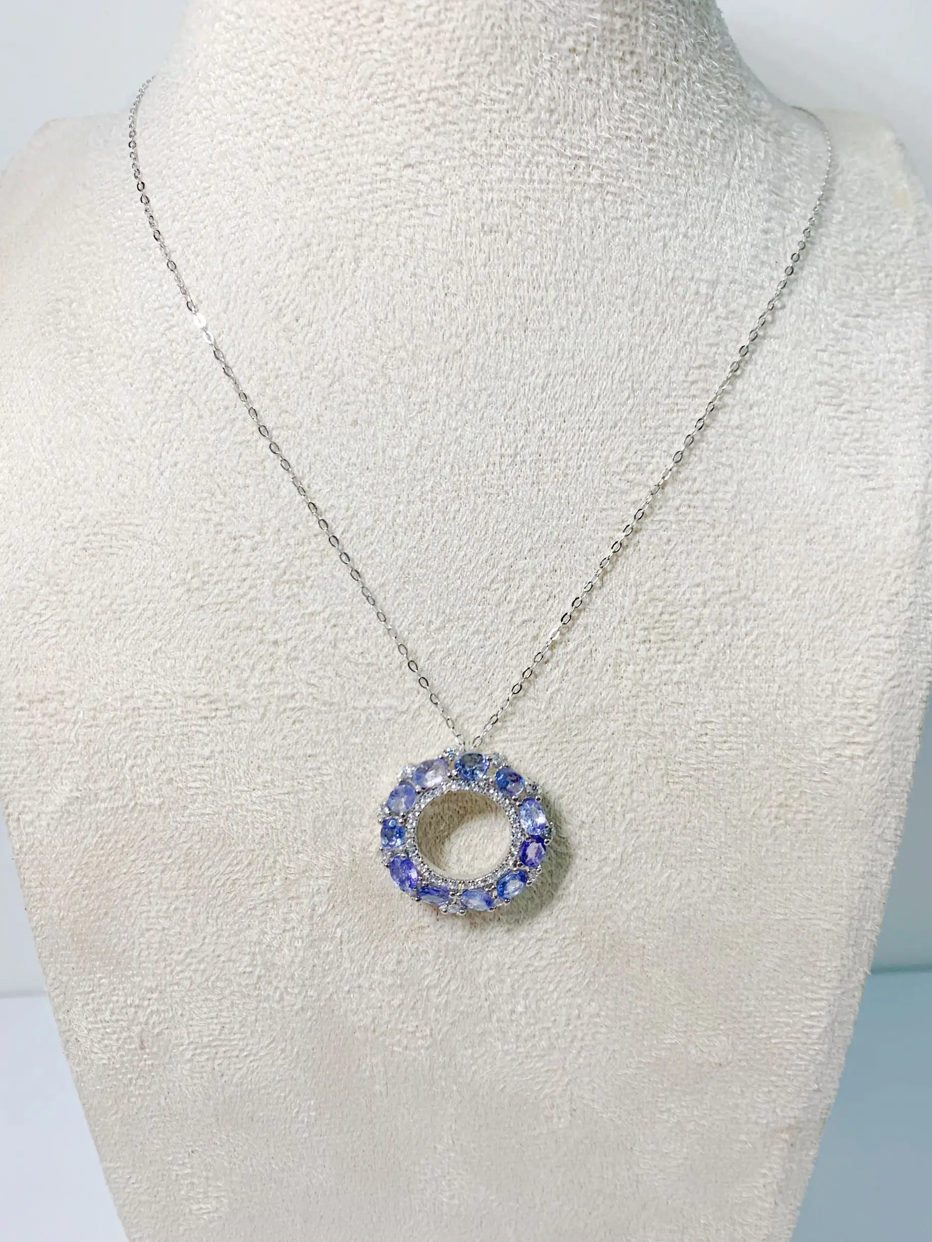 ZECAA Tanzanite 925 Jewelry Woman Tanzanite Pendant With Natural Tanzanite Gemstone 3*4mm S925 Silver Tanzanite Pendant Jewelry
