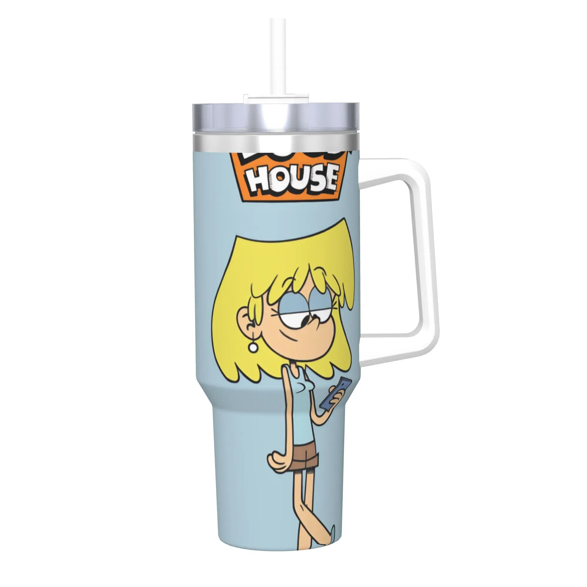 The Louds Houss  Tumbler With Straw  Stainless Steel Tumblers Cup Double Wall Vacuum Insulated for Cold Or Hot 40oz