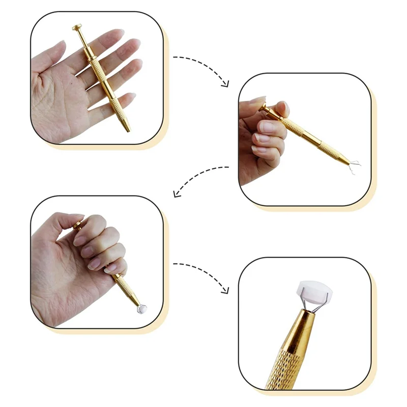 4 Pcs Jeweler's Pick Up Tool, Stainless Steel Piercing Ball Grabber-Tool, Pearl Grabber-Pick Up Tool With 4 Prongs-N36R