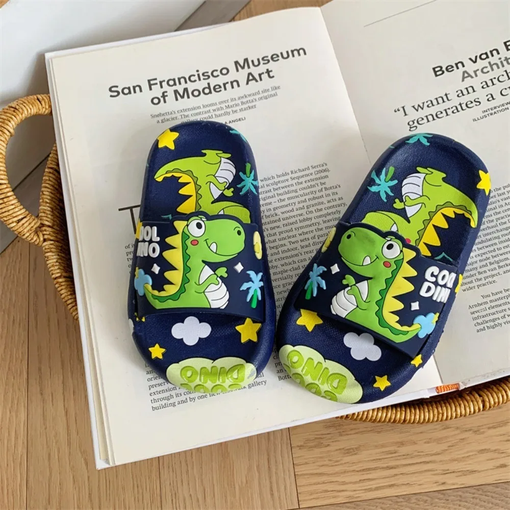 

Cartoon Cute Dinosaur Slippers Platform Anti Slip Cartoon Animal Slippers EVA Solid Color Children's Bathroom Sandals Beach