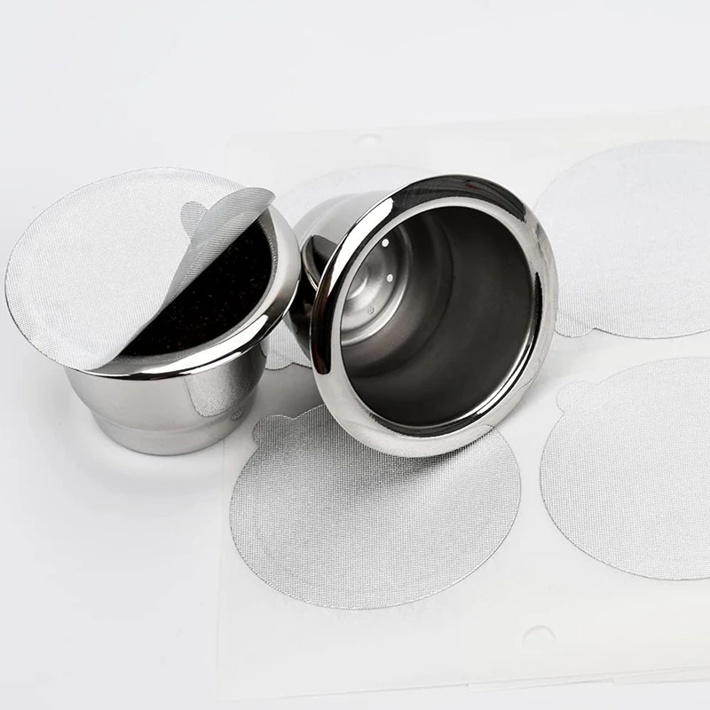 AD-100Pcs klebende Aluminium folien deckel versiegelt Aufkleber zum Füllen der wieder verwendbaren Einweg-Nespresso-Kaffee pad abdeckung 37mm