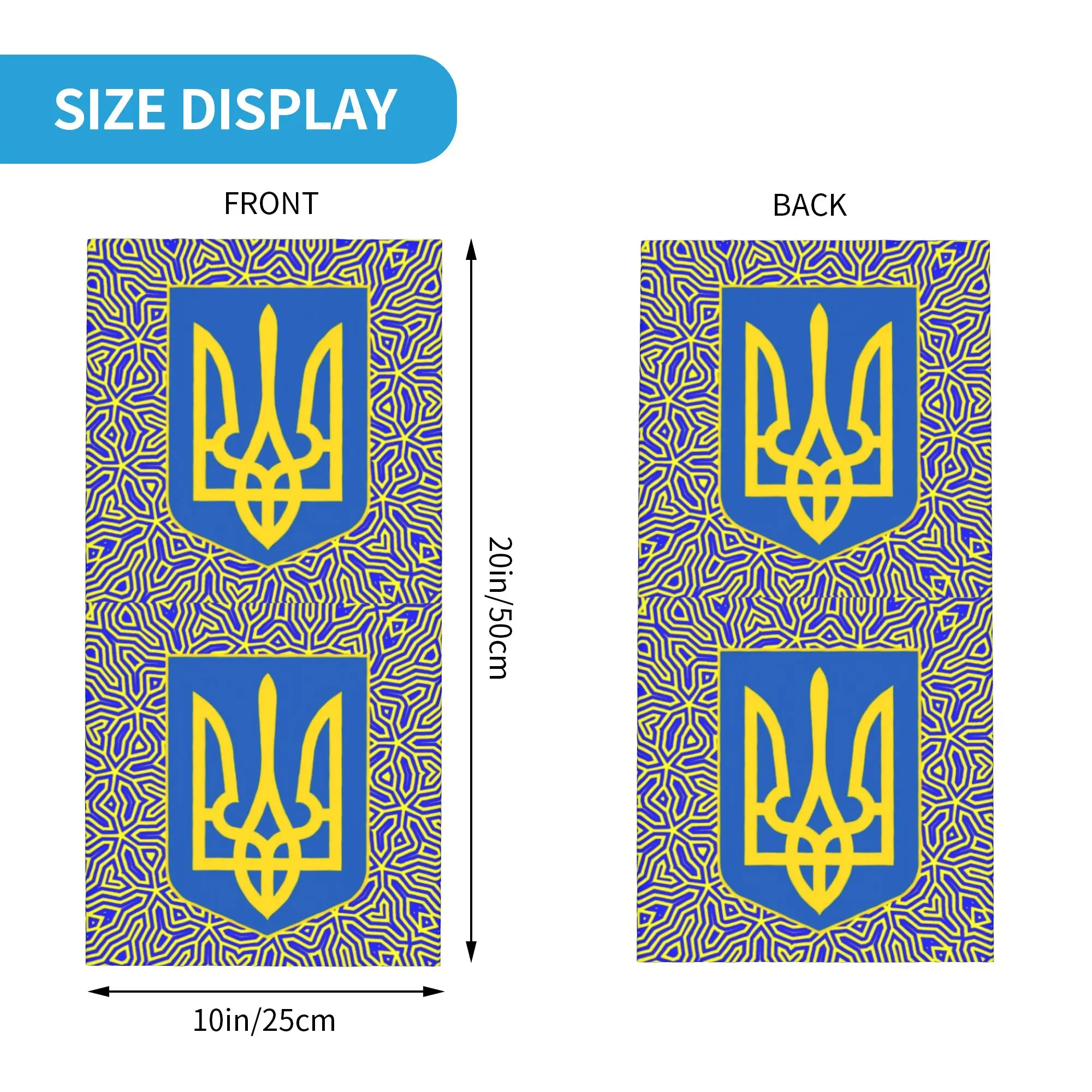 Custom Ukraine Flag Bandana Neck Gaiter for Ski Cycling Men Women Wrap Scarf Ukrainian Coat Of Arms Balaclava Warmer