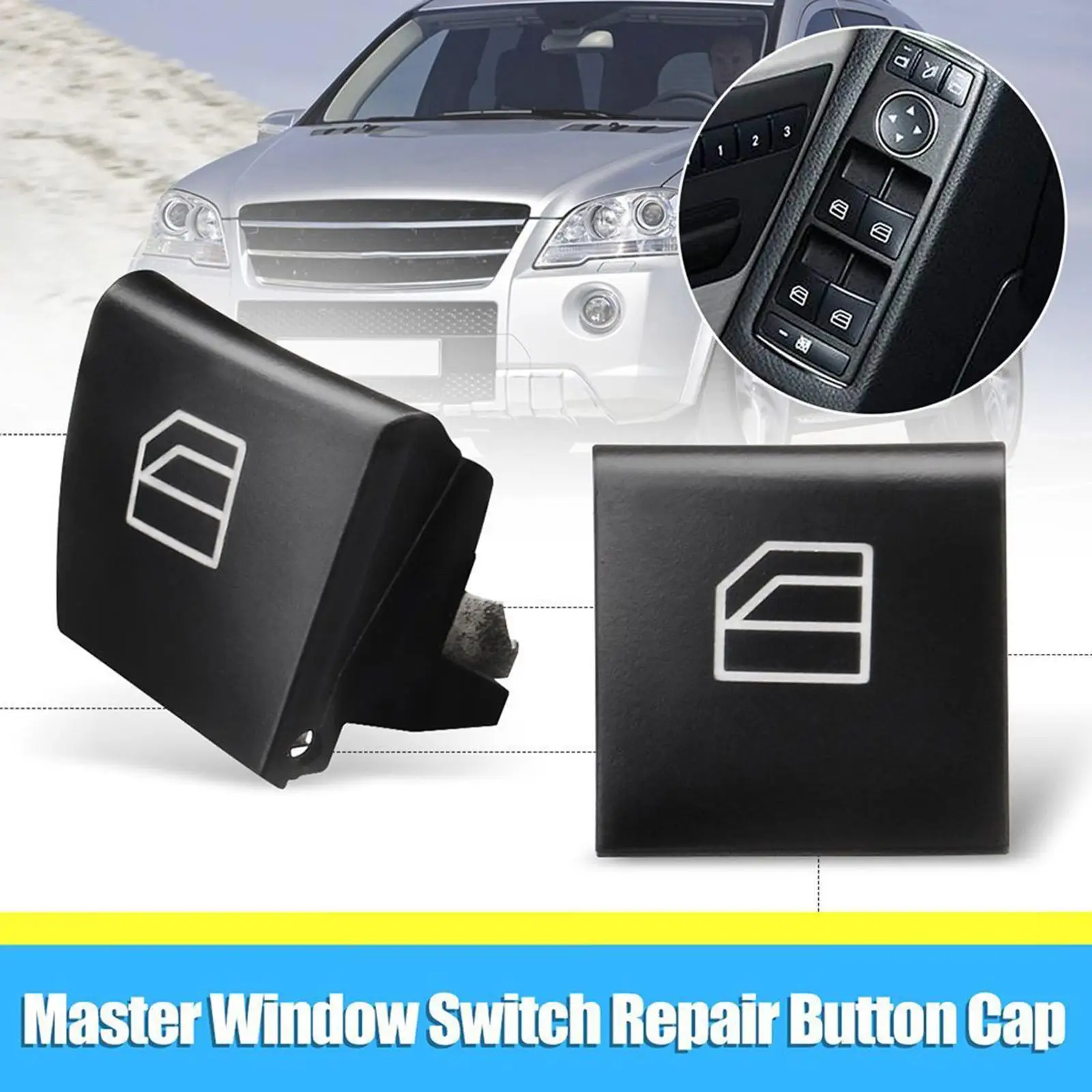 2Pcs Driver Window Switch Repair Button Caps, Button Caps W164 X164 W251
