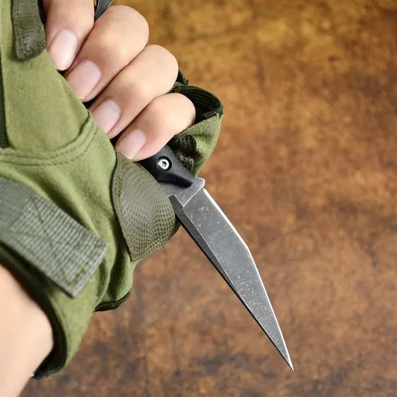 2024 New corrosion-resistant portable knife, multi-purpose outdoor straight knife K-sheath, jungle self-defense EDC knife