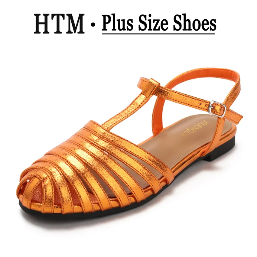 

Women T Strap Flat Sandals Metallic Patent Ankle Strap Hollow Casual Beach Roman sandalias de mujer zapatos de mujer босоножки