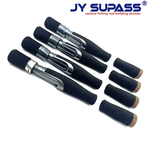 JY SUPASS IPS 맞춤형 낚싯대 릴 시트(릴 시트 잠금 너트 포함), 블랙 EVA 그립 핸들 릴 시트 세트(낚싯대 수리용)