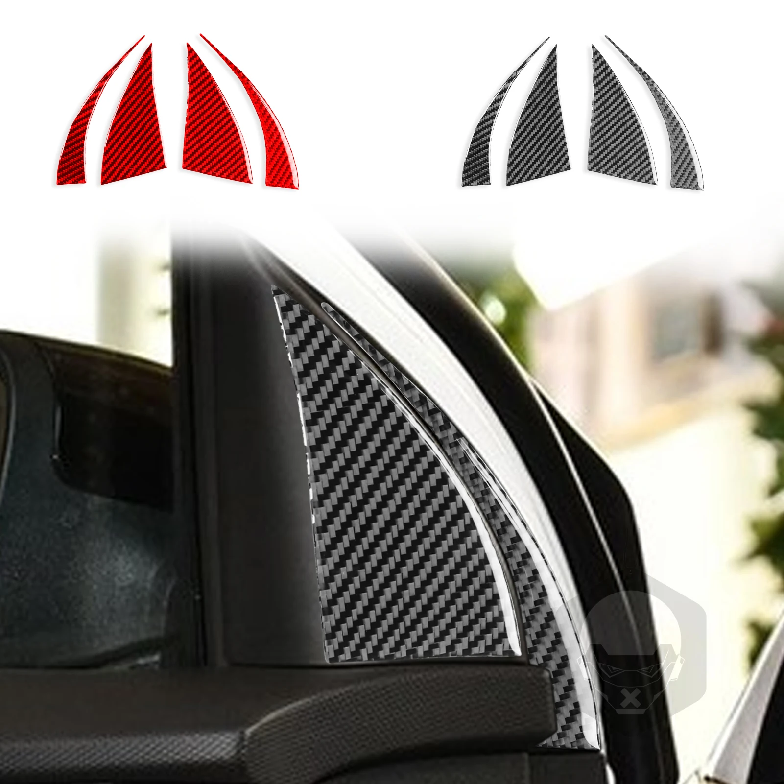 For Hyundai Kona 2018—2023 Car Accessories Carbon Fiber Interior Inner A-pillar Decorative Panel Cover Trim Sticker Modification