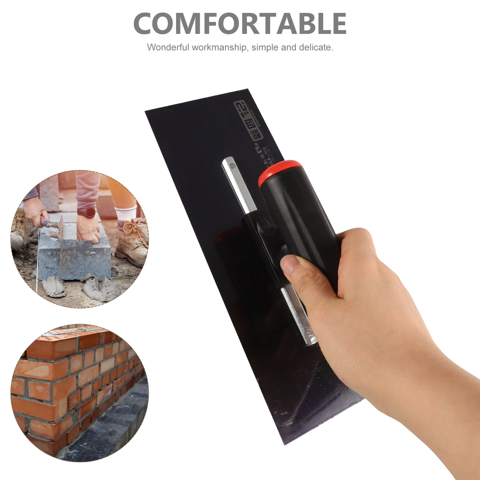 Plastic Handle Clay Tablet Drywall Smoothing Tool for Plasterboard Wallboard Pipeline Concrete Trowel Black Scraper Masonry