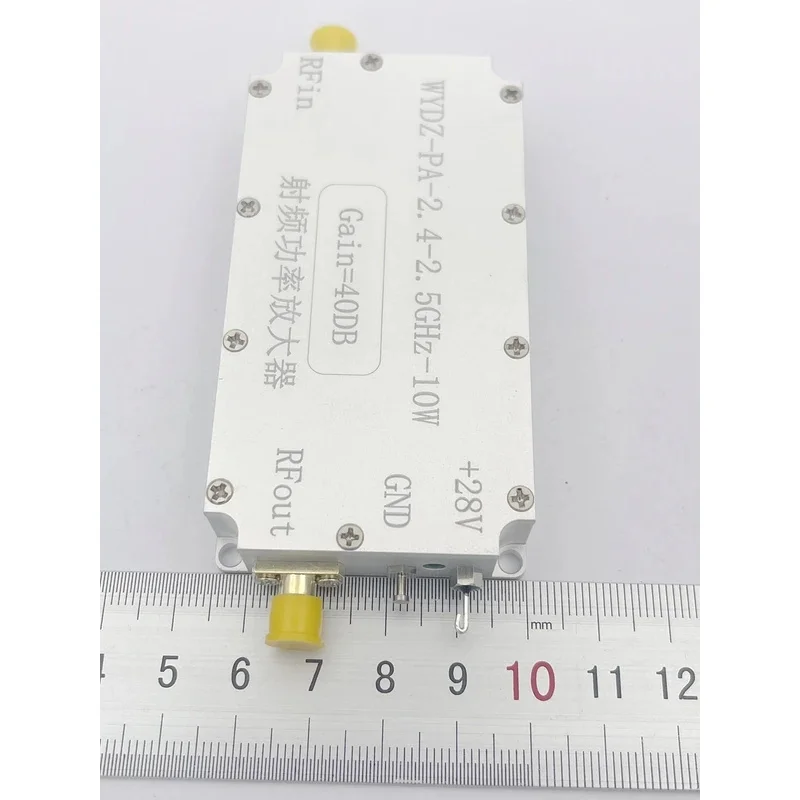 WYDZ-PA-2.4G-10W RF Power Amplifier 2.4GHz Output 10W Gain 40DB With SMA Female Connector & External Heat Sink