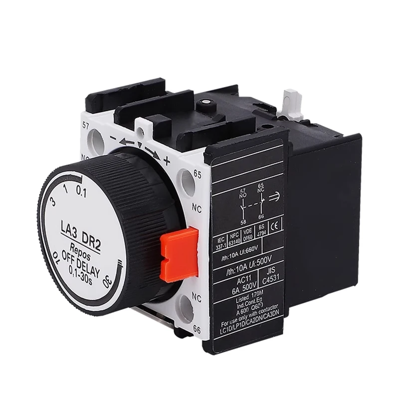 LA2-DT2 Contactor Delay Contact Module 0.1-30S LA2 DT0 LA3 DR0 LA3 DR4 LA3 DR2 LA DS2 Silver Contacts