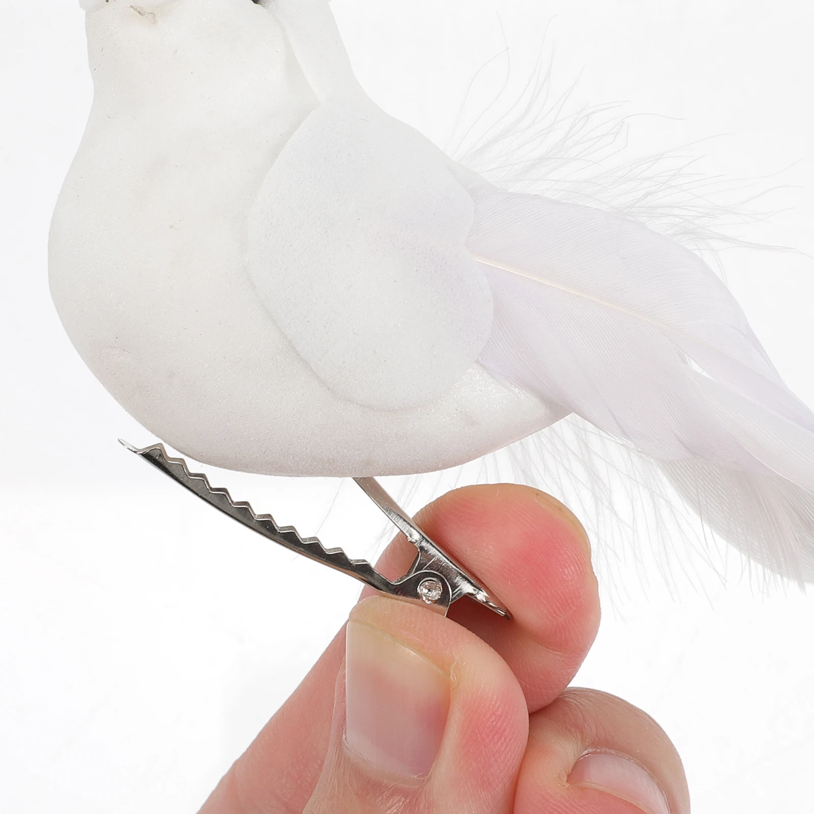 

12 Pcs Models Simulated Feathered Bird Fake Pigeon Statue Artificial White Dove Birds Simulation Figurine