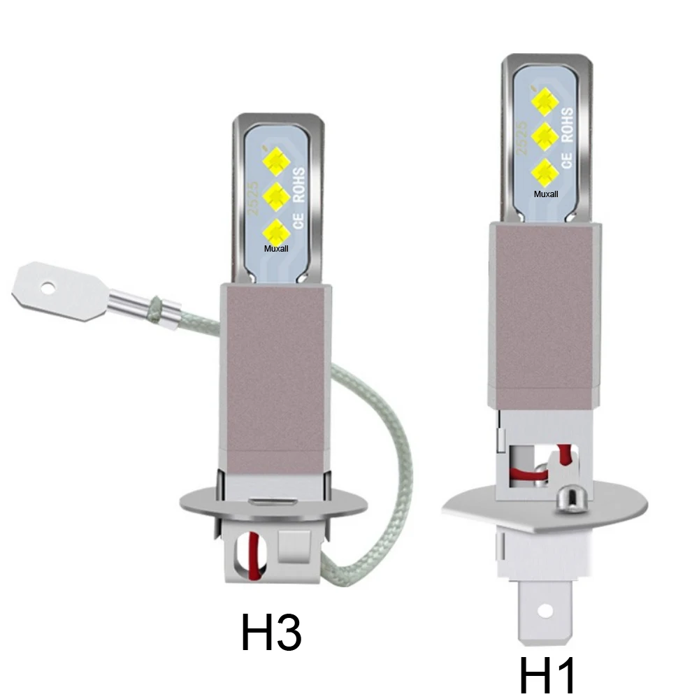 2Pcs New H3 H1 H7 LED Car Headlight Fog Light H11 H8 H9 9005 9006 Hb3 Hb4 LED Bulbs Auto Driving Running Lamps 20000LM 12V 24V