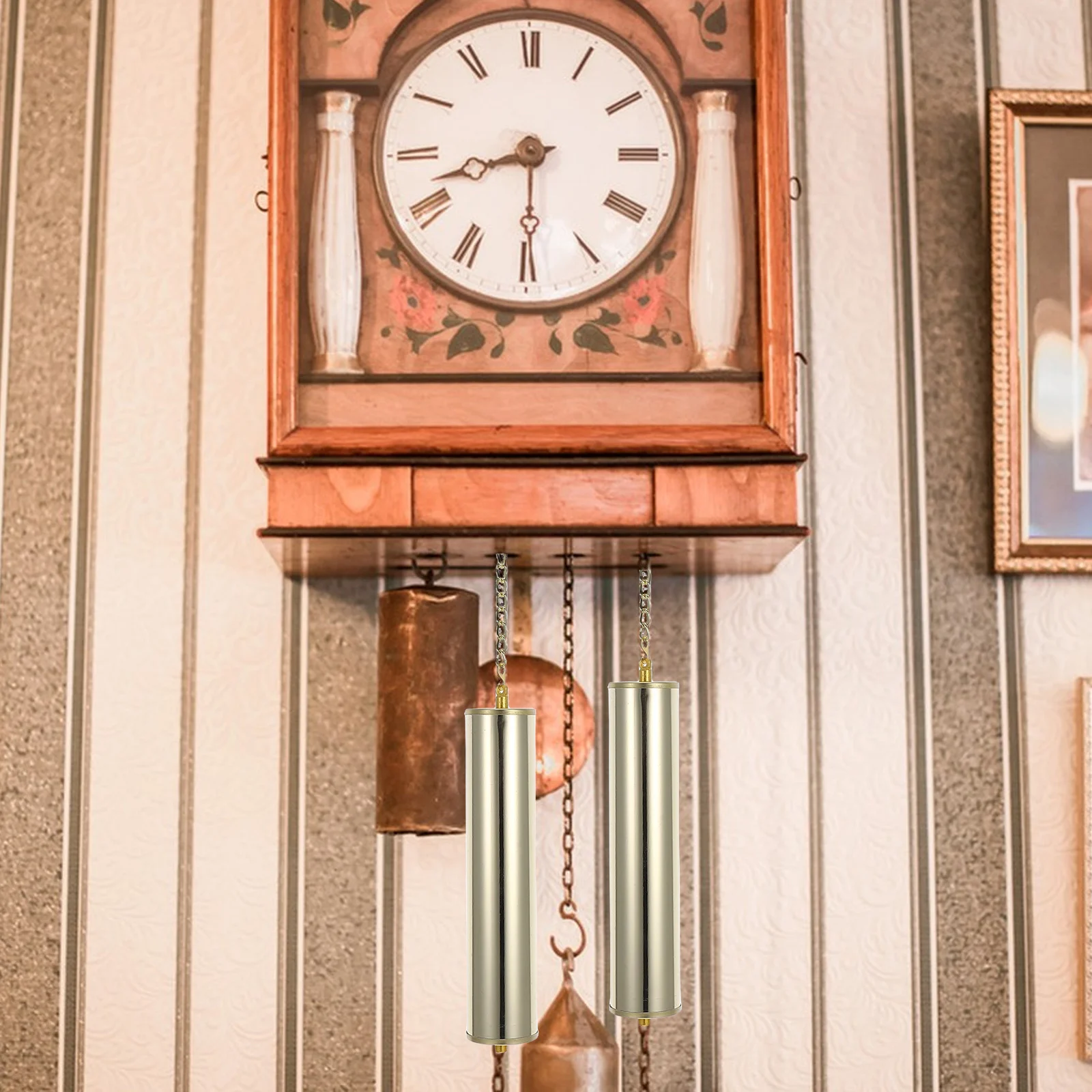 

1Set Grandfather Clock Decorative Hammer Hollow Floral Pattern Metal Replacement Clock Parts DIY Supplies Silent Mechanism