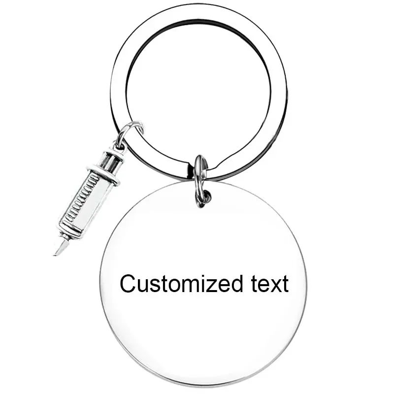 Personalized Custom Keychain Nurse's Day Gift Key chain Syringe Doctor key rings