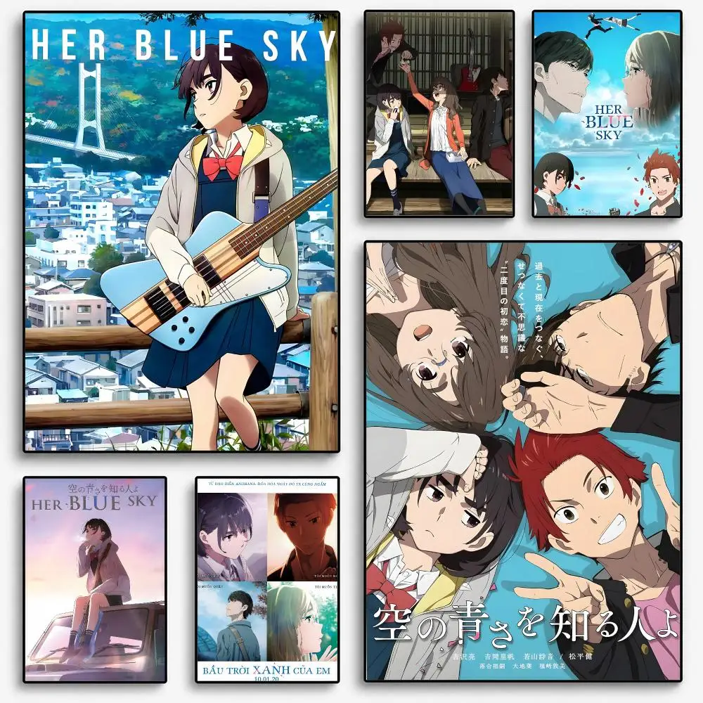 Póster de Anime "Her Blue Sky" para Decoración de Habitaciones, Decoración de Interiores, Arte de Pared, Impresión, Pósters para Garaje, Regalo
