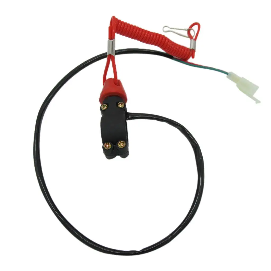 Motorcycle Kill Stop Switch & Safety Tether Cord for 7/8 Inch Handlebar Scooter ATV Quad Pit Dirt Bike UTV Etc Moto Accessories