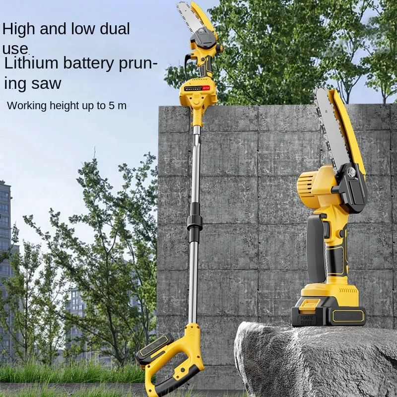 

New Upgraded Electric Chain Saw Without Climbing High And Low Dual-Purpose Lithium Battery Pruning Outdoor Portable Chain Saw