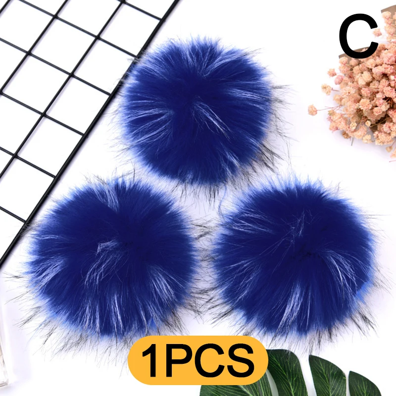 12/15cm Fur Pompom Faux Hairball Hat Ball With Rubber Band Fake Fox Fur Pom Pom Fluffy Handmade DIY Clothing Crafts Accessories